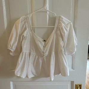 Free People White Peplum Top